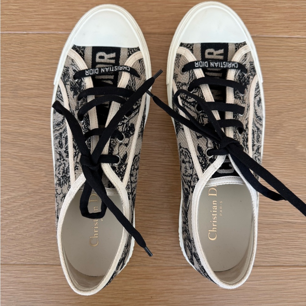 DIOR- Black and White Sneakers with Sporty Design